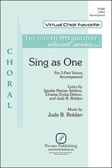 Sing as One Three-Part Treble choral sheet music cover